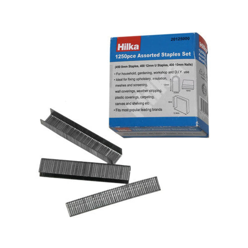 Hilka 1250 Assorted Staples - Pack of 5