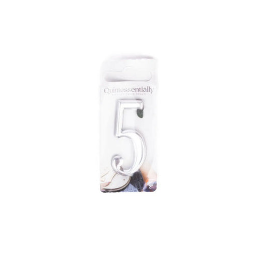 2" Silver Effect Numeral 5 - Pack of 5