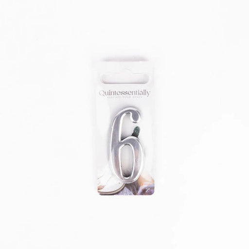 2" Silver Effect Numeral 6 - Pack of 5