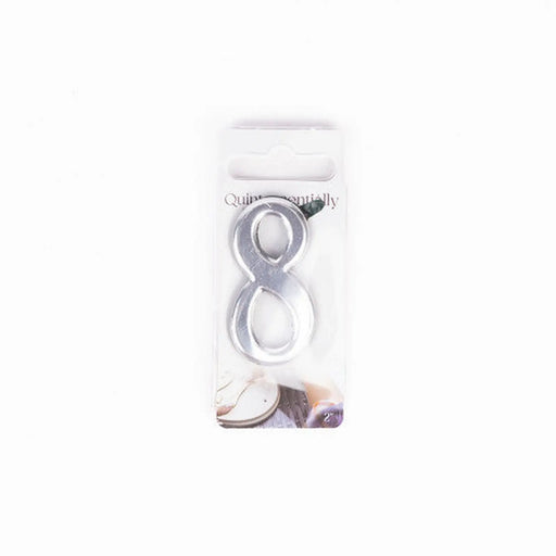 2" Silver Effect Numeral 8 - Pack of 5