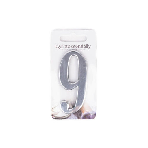 2" Silver Effect Numeral 9 - Pack of 5