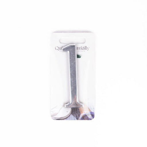 3" Silver Effect Numeral 1 - Pack of 5