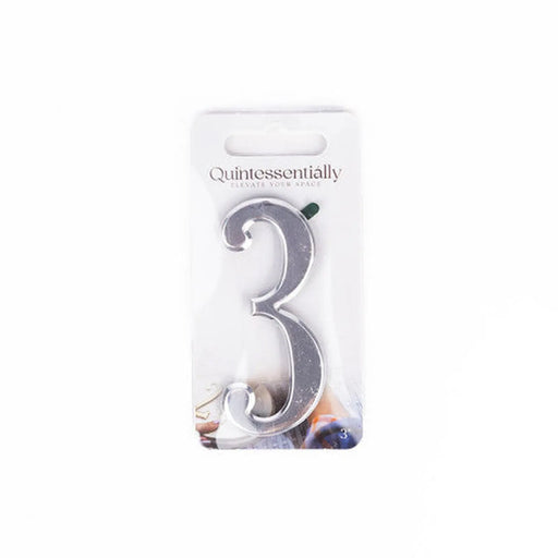 3" Silver Effect Numeral 3 - Pack of 5