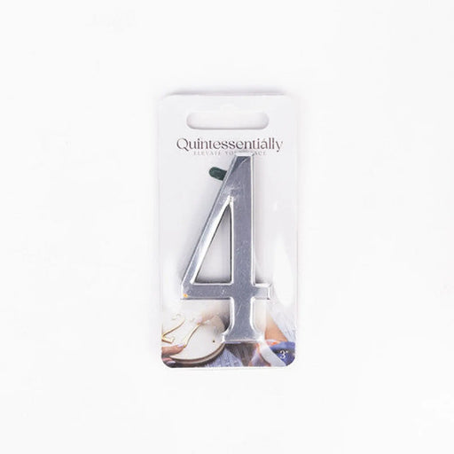 3" Silver Effect Numeral 4 - Pack of 5