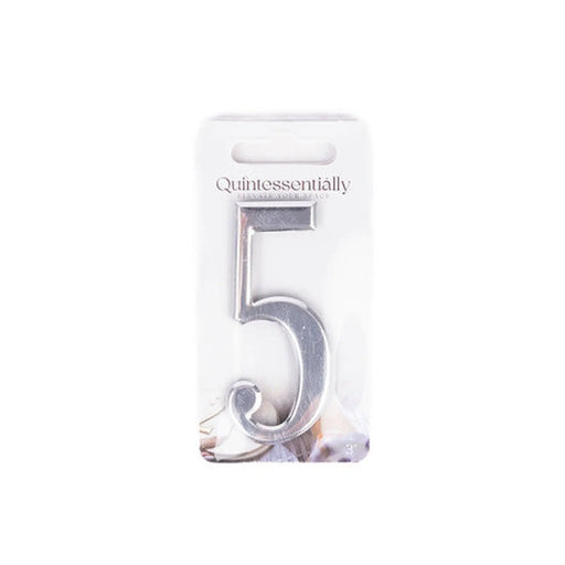 3" Silver Effect Numeral 5 - Pack of 5