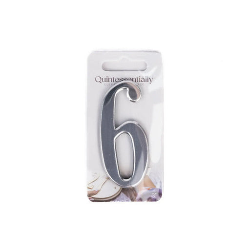 3" Silver Effect Numeral 6 - Pack of 5