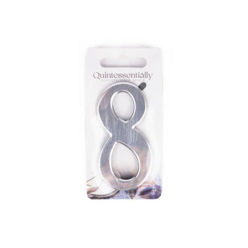 3" Silver Effect Numeral 8 - Pack of 5