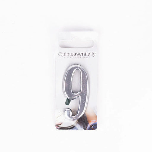 3" Silver Effect Numeral 9 - Pack of 5