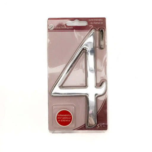 5 1/2" Silver Effect Numeral 4 - Min Order 2