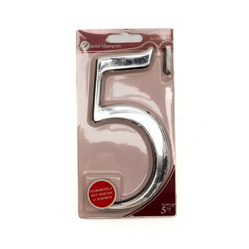 5 1/2" Silver Effect Numeral 5 - Min Order 2