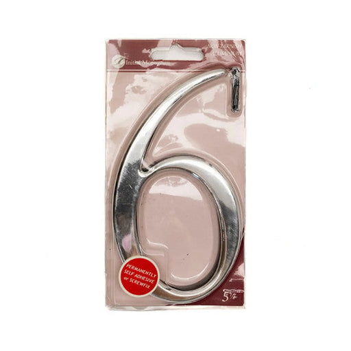 5 1/2" Silver Effect Numeral 6 - Min Order 2