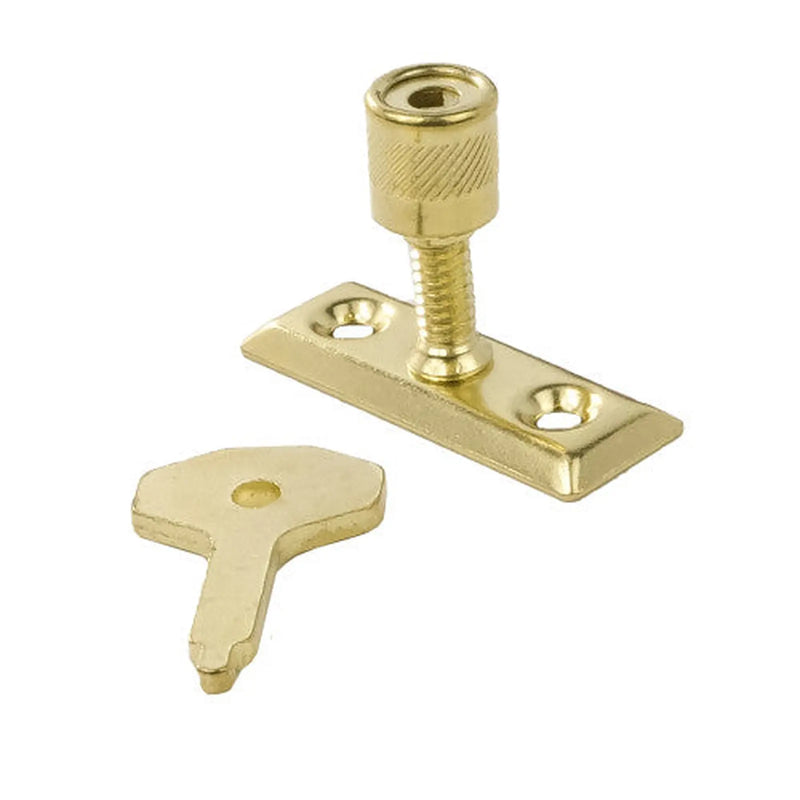 Steel Window Stay Locks, Brassed, 48mm x 28mm - Pack of 20