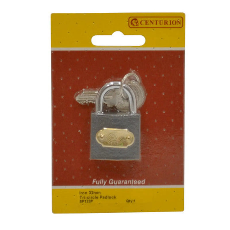 Iron 'Tri-Circle' Padlocks, 32mm - Pack of 5