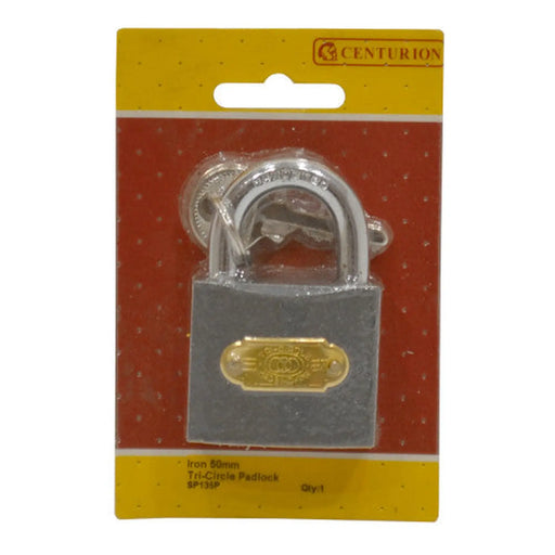 Iron 'Tri-Circle' Padlocks, 50mm - Pack of 5