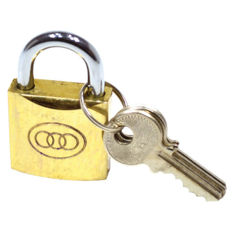 32mm Brass Tri-Circle Padlock - Pack of 6
