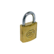 Brass  'Tri-Circle' Padlocks, 38mm - Pack of 6