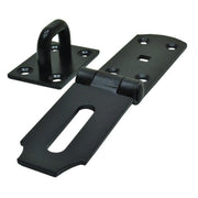Heavy Duty Safety Hasp and Staple, Black, 200mm - Pack of 5