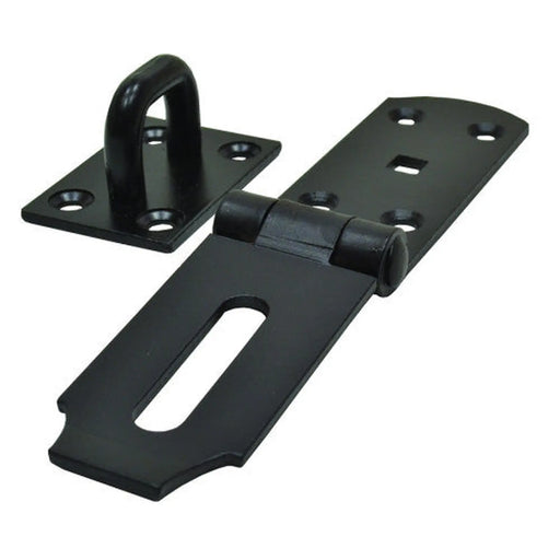 Heavy Duty Safety Hasp and Staple, Black, 200mm - Pack of 5