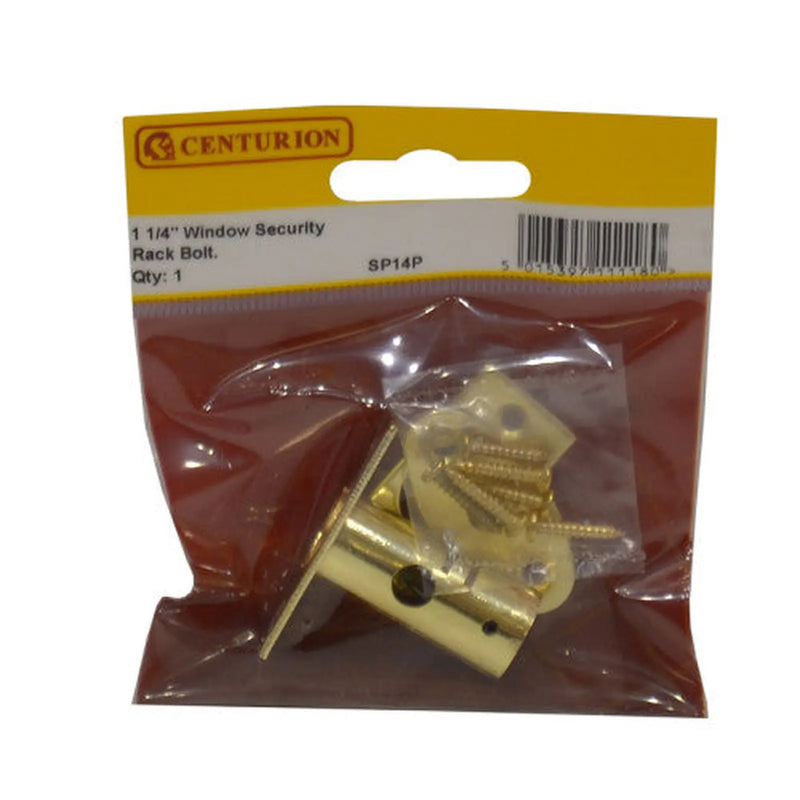 Security Rack Bolts, Window Bolt, Brass, 32mm - Pack of 5