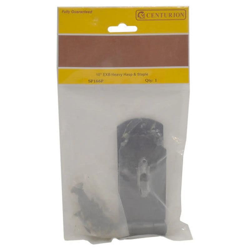 Heavy Duty Safety Hasp and Staple, Black, 250mm - Pack of 3