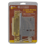 5 Lever Mortice Sashlocks, Polished Brass, 75mm - Pack of 3