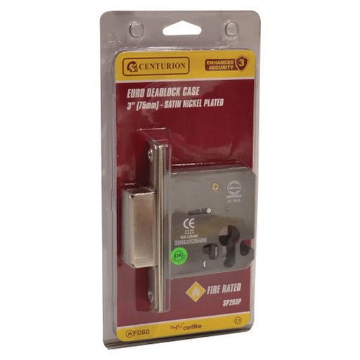 Euro Dead Lock Case, Satin Chrome Plated, 75mm - Pack of 5