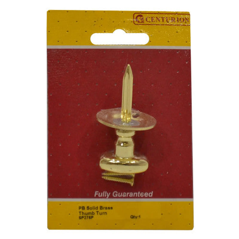 Security Bolt Thumb turn, Brass, 30mm - Pack of 5