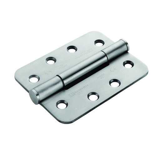 102 X 76 X 3.4Mm Concealed Bearing Hinge Grade 14 C/W Screws - Radius (Pair) - Satin Stainless Steel