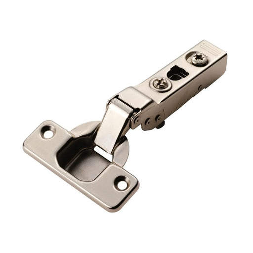 100 Deg Half Overlay Clip-On Soft Close Hinge (C80B676F) - Bright Nickel Plate 35 cup