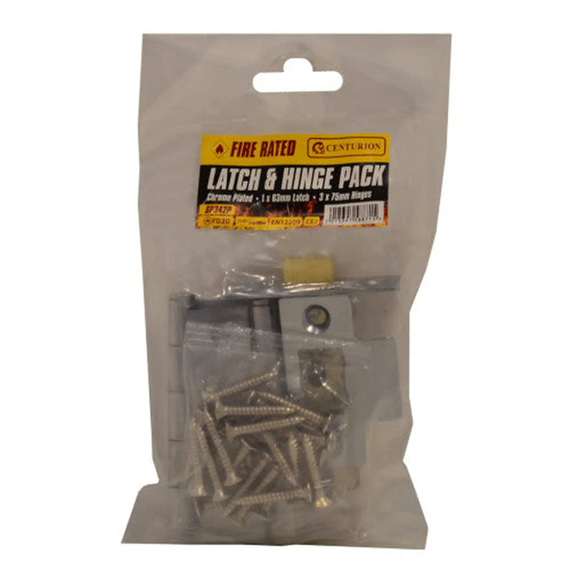 Latch & Hinge Packs - CP - CE Fire Rated - 4PK - Pack of 5