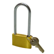 Long Shackled Brass Padlocks, 24mm x 84mm - Pack of 10
