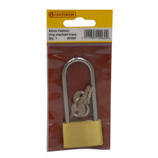 40mm (1 1/2") Brass Long Shackle Padlock - Pack of 5