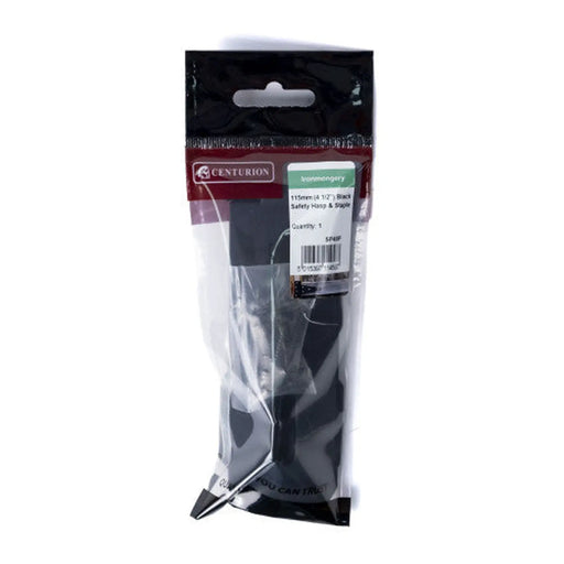 Safety Hasp and Staples, Epoxy Black, 115mm - Pack of 5