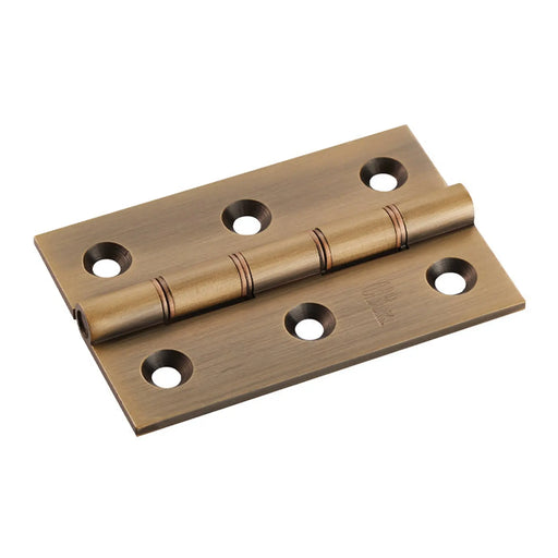 75 X 50 X 2.5Mm Double Phosphor Bronze Washered Butt Hinge C/W Screws (Pair) - Antique Brass 76 x 50 x 2.5mm
