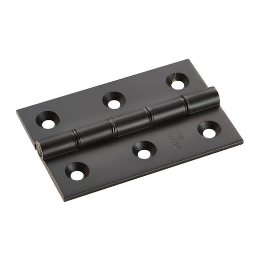 75 X 50 X 2.5Mm Double Phosphor Bronze Washered Butt Hinge C/W Screws (Pair) - Matt Black 76 x 50 x 2.5mm