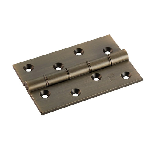 100 X 67 X 4Mm Double Phosphor Bronze Washered Butt Hinge C/W Screws (Pair) - Antique Brass 102 x 67 x 4mm