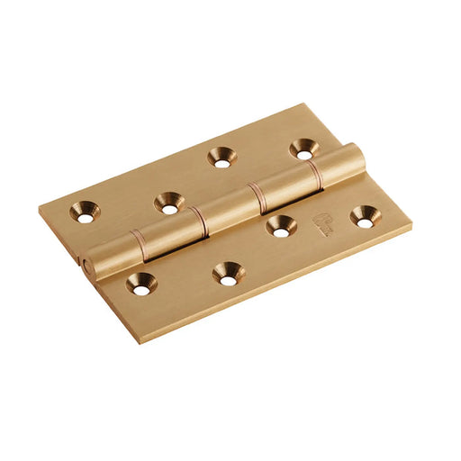 100 X 67 X 4Mm Double Phosphor Bronze Washered Butt Hinge C/W Screws (Pair) - Satin Brass 102 x 67 x 4mm