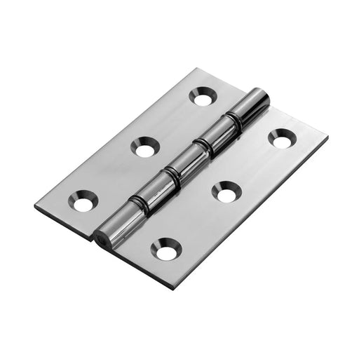 75 X 50 X 2Mm Double Steel Washered Butt Hinge C/W Screws (Pair) - Polished Chrome