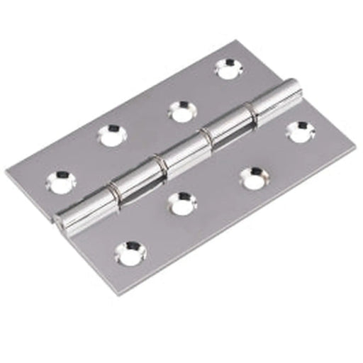 100 X 67 X 2.2Mm Double Steel Washered Butt Hinge C/W Screws (Pair) - Polished Chrome