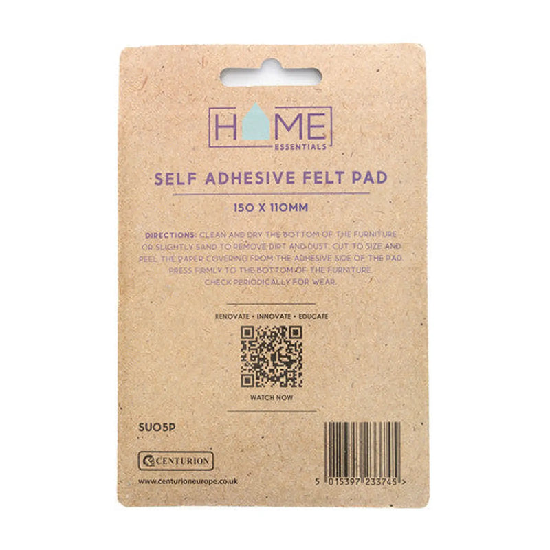 150 x 110mm Self Adhesive Rigid Felt Guard - Pack of 12