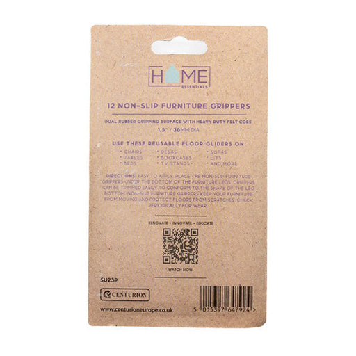 Non-Slip 38mm Furniture Grippers - 12 Pac - Pack of 5