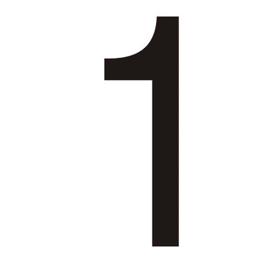 Character '1' - Black Vinyl - 50mm - Pack of 10 - Min Order 2