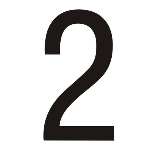 Character '2' - Black Vinyl - 50mm - Pack of 10 - Min Order 2