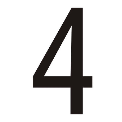 Character '4' - Black Vinyl - 50mm - Pack of 10 - Min Order 2