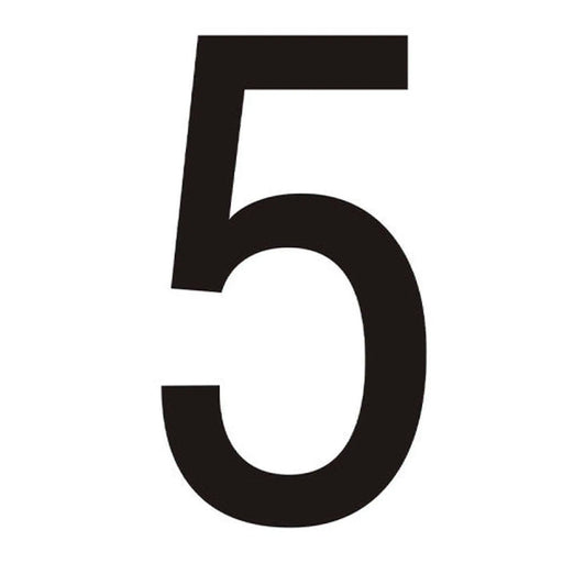 Character '5' - Black Vinyl - 50mm - Pack of 10 - Min Order 2