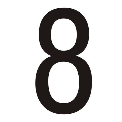 Character '8' - Black Vinyl - 50mm - Pack of 10 - Min Order 2