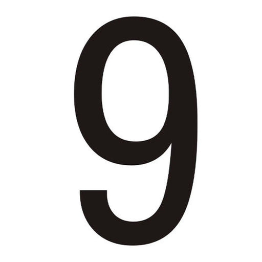 Character '9' - Black Vinyl - 50mm - Pack of 10 - Min Order 2