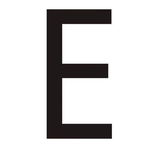 Character 'E' - Black Vinyl - 50mm - Pack of 10 - Min Order 2
