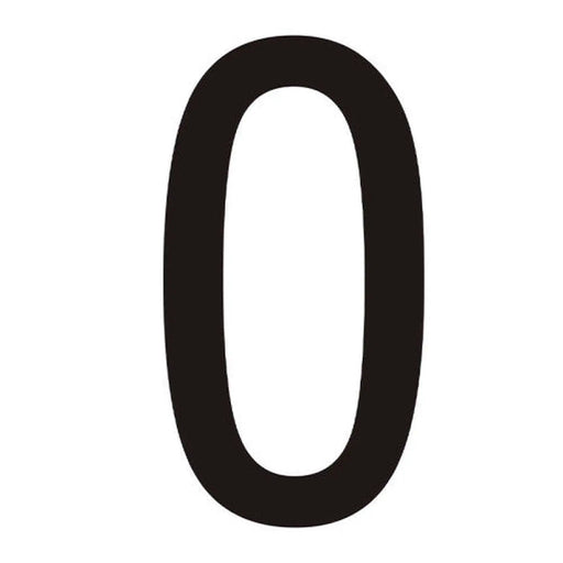 Character '0' - Black Vinyl - 75mm - Pack of 10 - Min Order 2