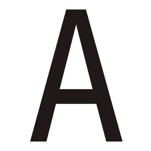 Character 'A' - Black Vinyl - 75mm - Pack of 10 - Min Order 2